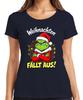 Christmas Falling Out Grinch Xmas Wreath Angry Funny Evil Ladies Tshirt