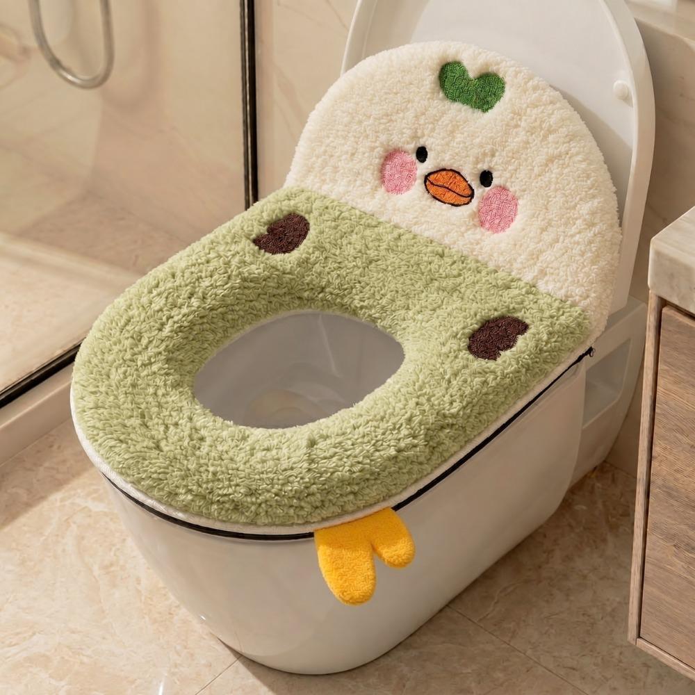 Thickened Toilet Seat Cover Universal Bathroom Toilet Pad Cozy Warm Toilet Cushion Home Bathroom