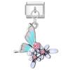 Zircon Colorful Crystal Butterfly Heart Flower Pendant Italian Charm Link Fit 9mm Bracelet Stainless Steel Women DIY Making Gift