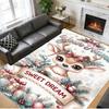 Christmas Custom Name Printed Square Area Rug Soft Non Slip Floor Carpet For Bedroom Holiday Gift