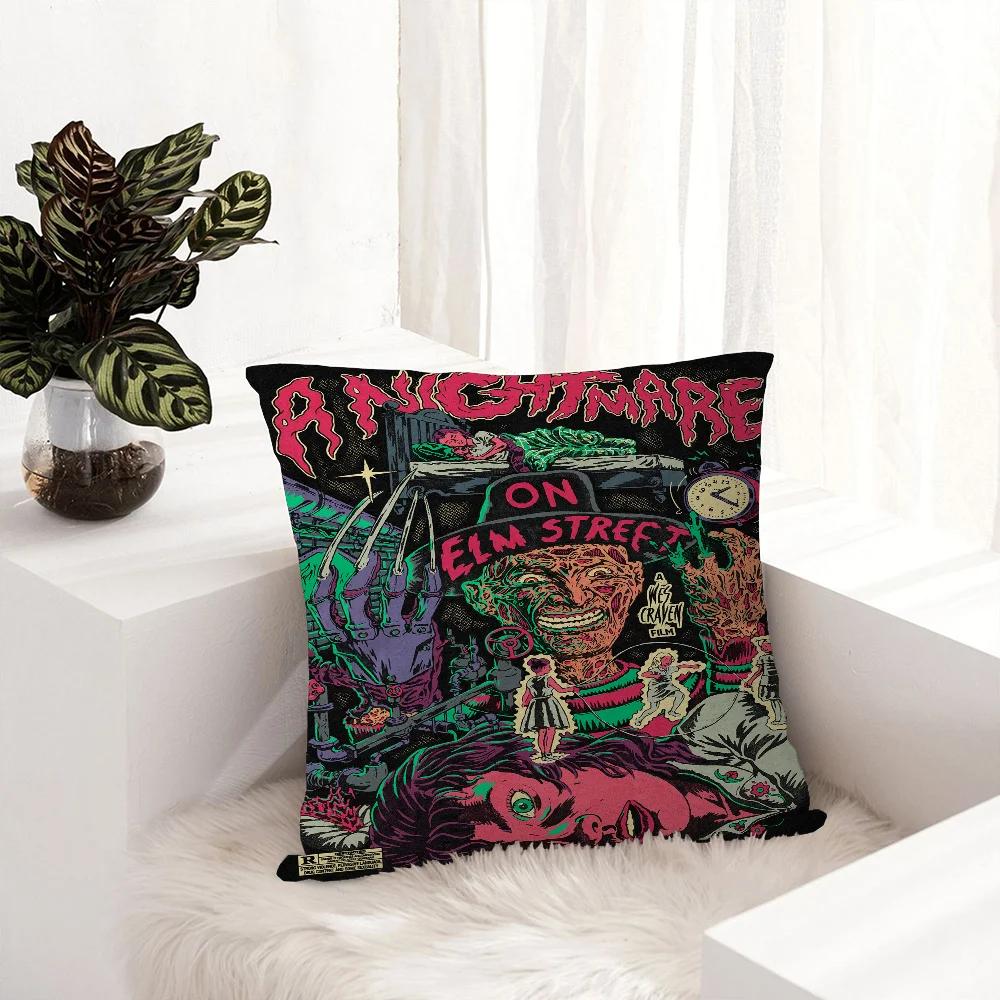 Nightmare Elm Street Freddy Kissen Anime Kissen Sofa Bett Kopfkissenbezug Kissenbezug 45x45 cm Mode