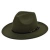 Retro Plush Jazz Multi Color Flat Big Brimmed Hat With Fashionable Personality