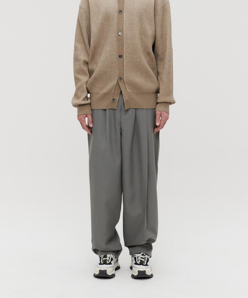 Le Mad Semi-Balloon Double-Pleat Pants - Khaki Gray