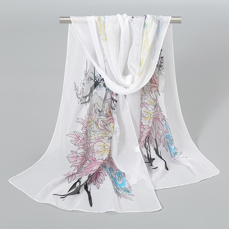 Ethnic New Chiffon Scarf For Women Summer Print Thin Sunscreen Scarves Soft Shawl Foulard Viscose Autumn Female Wrap Shawls