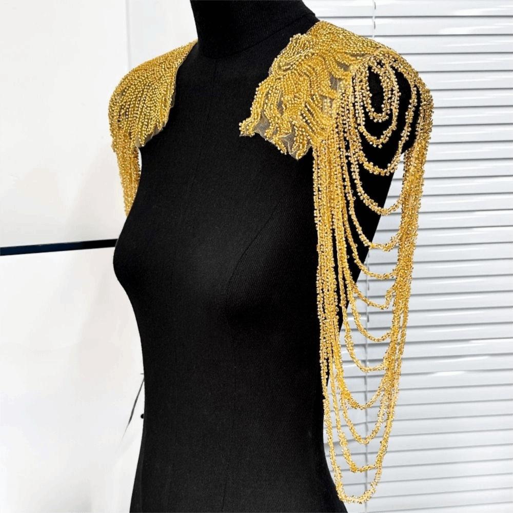 2Pcs DIY Sewing Patch Sequin Shoulder Ornaments Shoulder Applique  Fashion Accessories