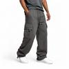Men's Lined Cargo Pants with Cuffs , Loose Fit Multi Pocket Casual Trousers