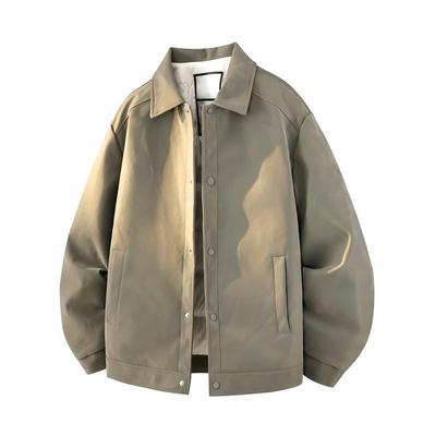Down Jacket Men's% White Duck Down Winter New Loose Lapel Leather Jacket Men's