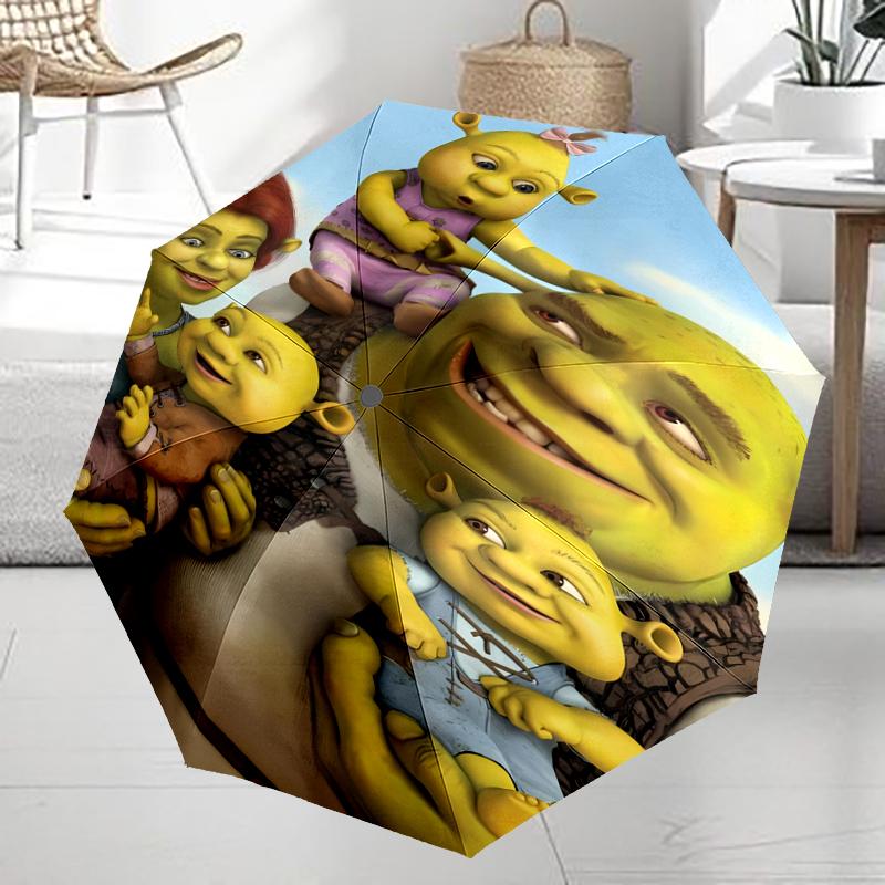 Shrek Theme Automatic Umbrella, Lightweight & Portable, 8 Rib, Perfect for Outdoor Travel, Birthdays, Christmas, Gifts.