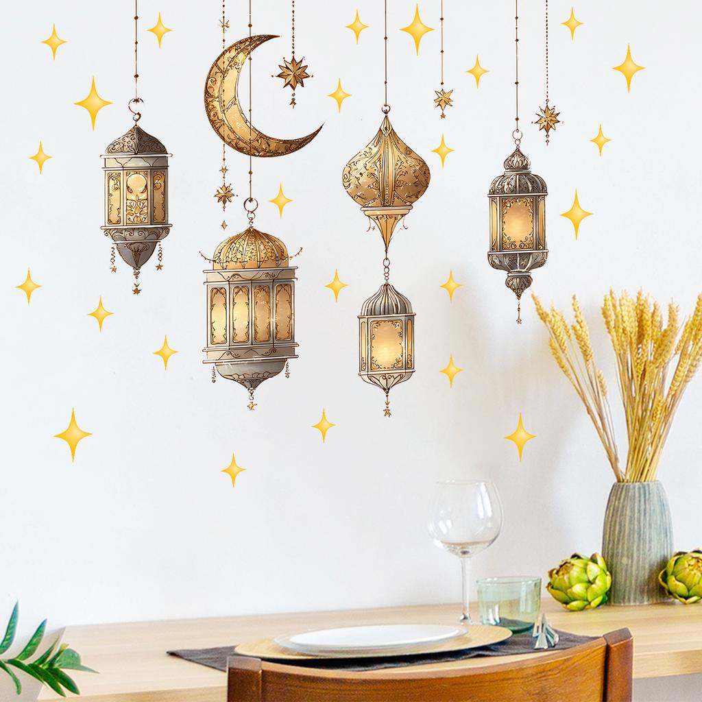 Star Moon Wall Beautification Decoration Retro Chandelier Self Adhesive Stickers