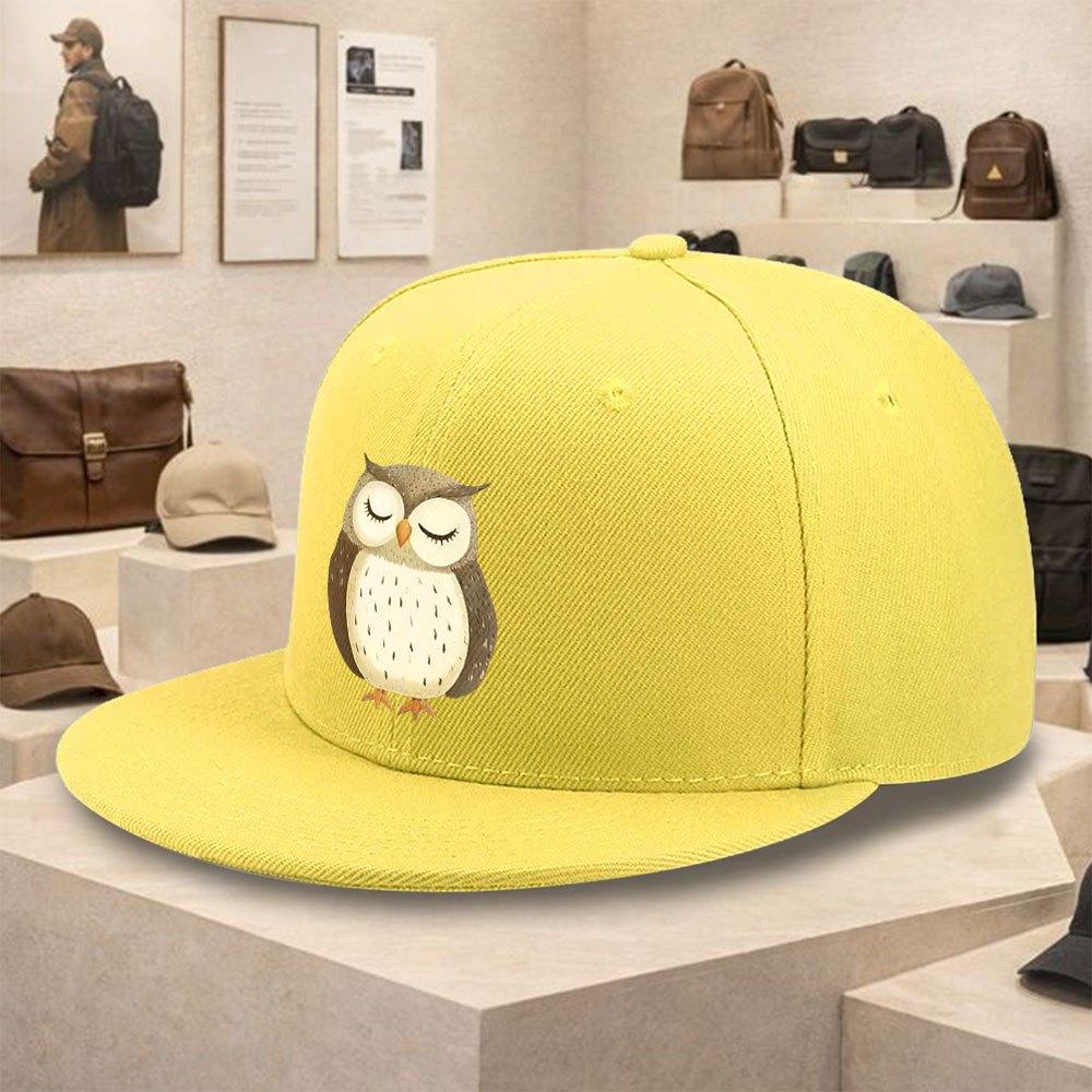 Sleeping Owl Print Polyester Baseball Cap Unisex Snapback Street Hiphop Hat Casual Outdoor