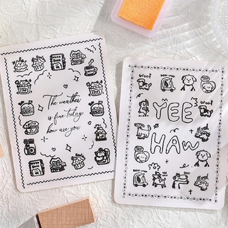 Wood Rubber Stamp Lovely Cats Stamp Animal Stamp Decorative Stamp Cartoon Dogs Stamp