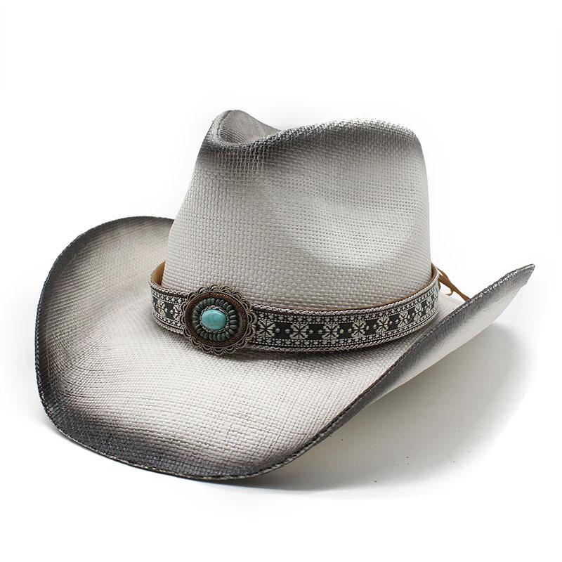 Slaměný kovbojský klobouk, Prodyšný slunečník Párový sluneční klobouk Plážový klobouk Slaměný klobouk Cool klobouk Pánské a dámské klobouky