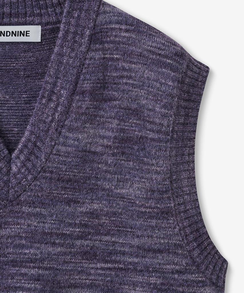 Blond9 Wool Gradient V-Neck Knit Vest_Purple