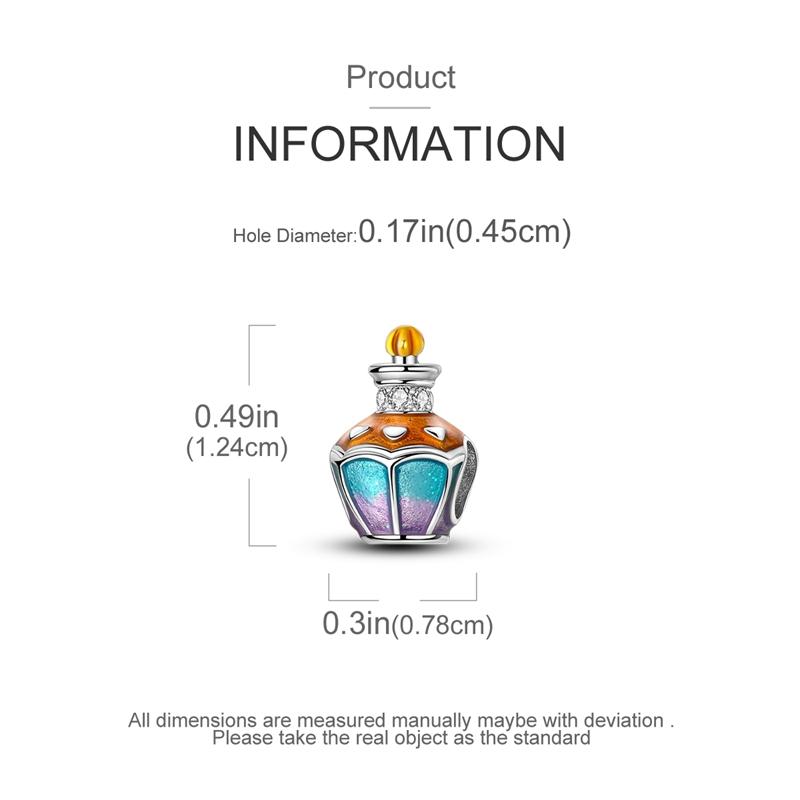 

copper Purple Glazed Flower Romantic Perfume Bottle Bead Charms Charm Bead Charms Pendant Compatible With 4MM Aperture Bracelets Do It Yourself Jewell