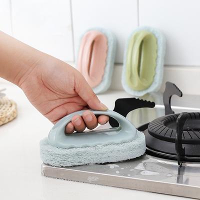 Good Quality Household Cleaning Tool Handle Cleaning Brush Magic Scouring Gadget Sponge