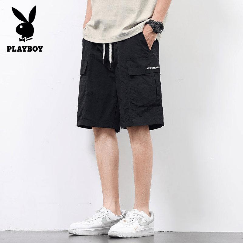 Playboy Men s Ice Silk Quick-Dry Cargo Shorts 6XL