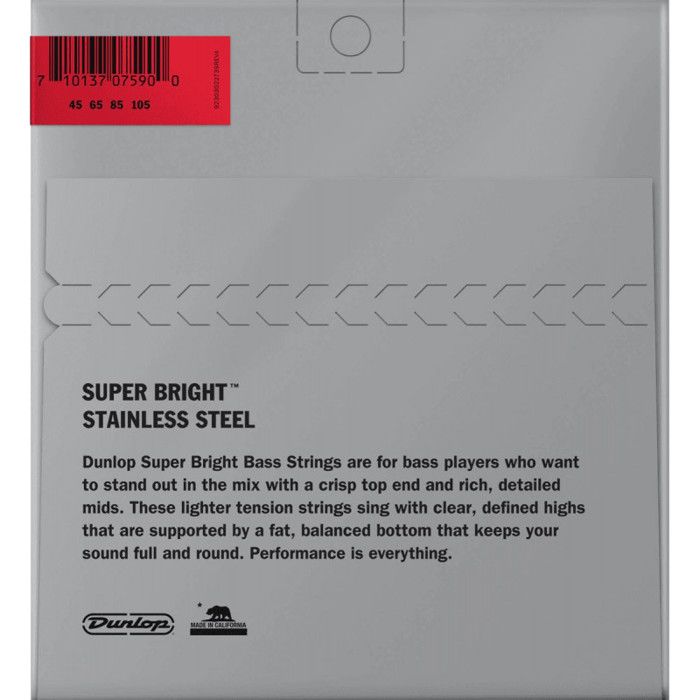 Bass String - JIM DUNLOP - DBSBS45105 - Stainless Steel - Medium 45-105 - Super Bright