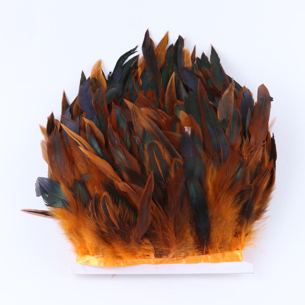 1 Meter Natürliche Hahnenfedern Besatz Schwarz Kleidung Nähband 15-20cm Federfransen für Karnevalsdekoration Federn Basteln