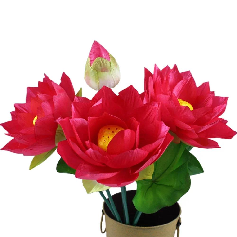 Artificial Flower 1pcs Arrangement Decoration Fake For Wedding Garden Home Lotus Party Plastic Simulation Stalks