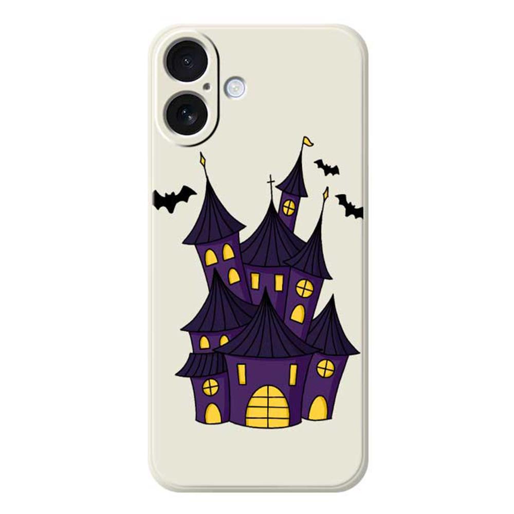 For iPhone 17 Case Bat Castle Pattern Printing Straight Edge TPU Phone Back Cover