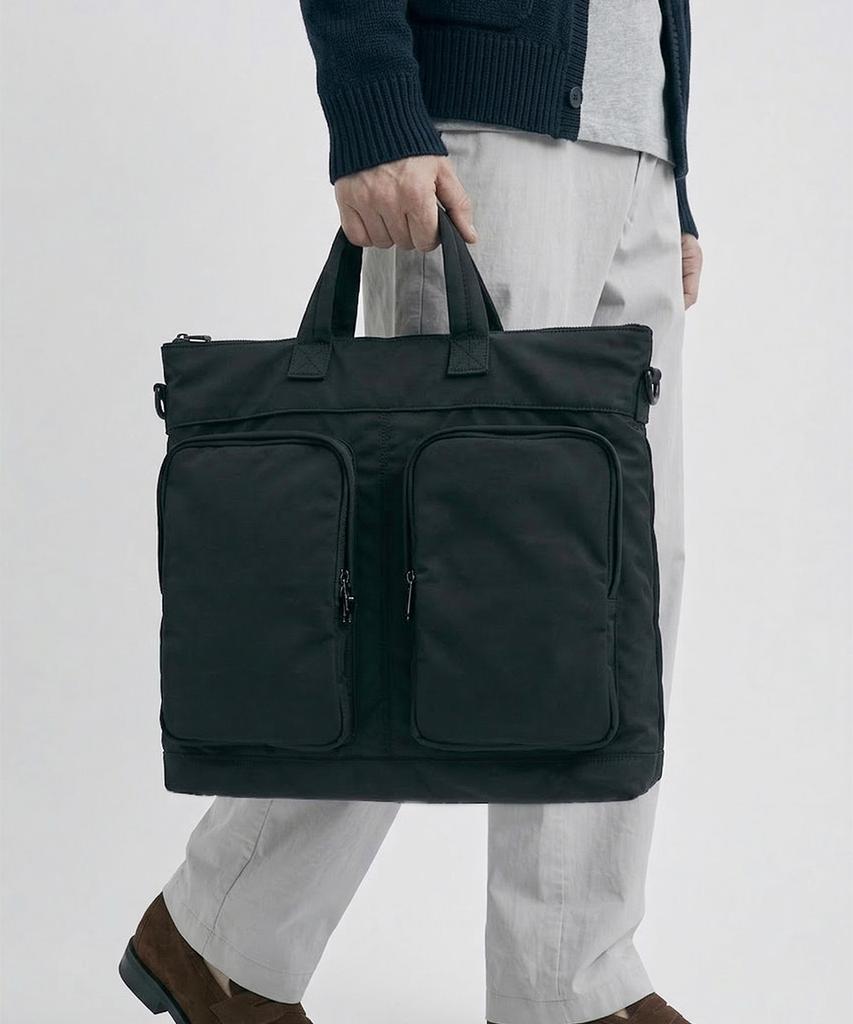 Madgoat Memory Canvas Crossbody Tote Bag_Black