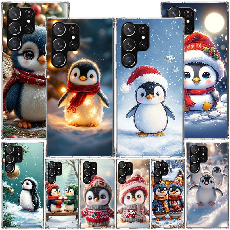 Christmas Penguin Phnoe Case for Samsung Galaxy S26 S25 Edge S23 S24 Ultra S22 Plus S21 S20 FE Unique Cover Soft Coque Galaxy S2