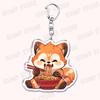 Hot Red Panda Eating Ramen Keychains for Accessories Cant Hear You Im Gaming Keyrings Jewelry Fans Friends Gifts