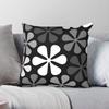 Abstract Flowers Monochrome Square Pillowcase Polyester Linen Velvet Pattern Zip Decor Home Cushion Cover 18"