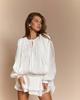 European & American Resort Style Elegant Irregular Mesh Puff Sleeve High-End Long Sleeve Dress
