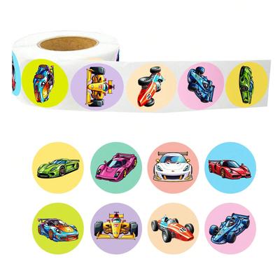 Cartoon Engineering Vehicle Sticker Roll - Perfect for Decorating Scrapbooks, Wall Art, and Gift Wrapping. Comes with PVC Self-adhesive Backing.