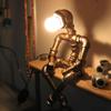 ALLUCK Retro Industrial Rusty Iron Water Pipe Table Lamp (Robot Steampunk) for Table or Side Desk, E27 110V, Single Light, Bronze, Suitable for
