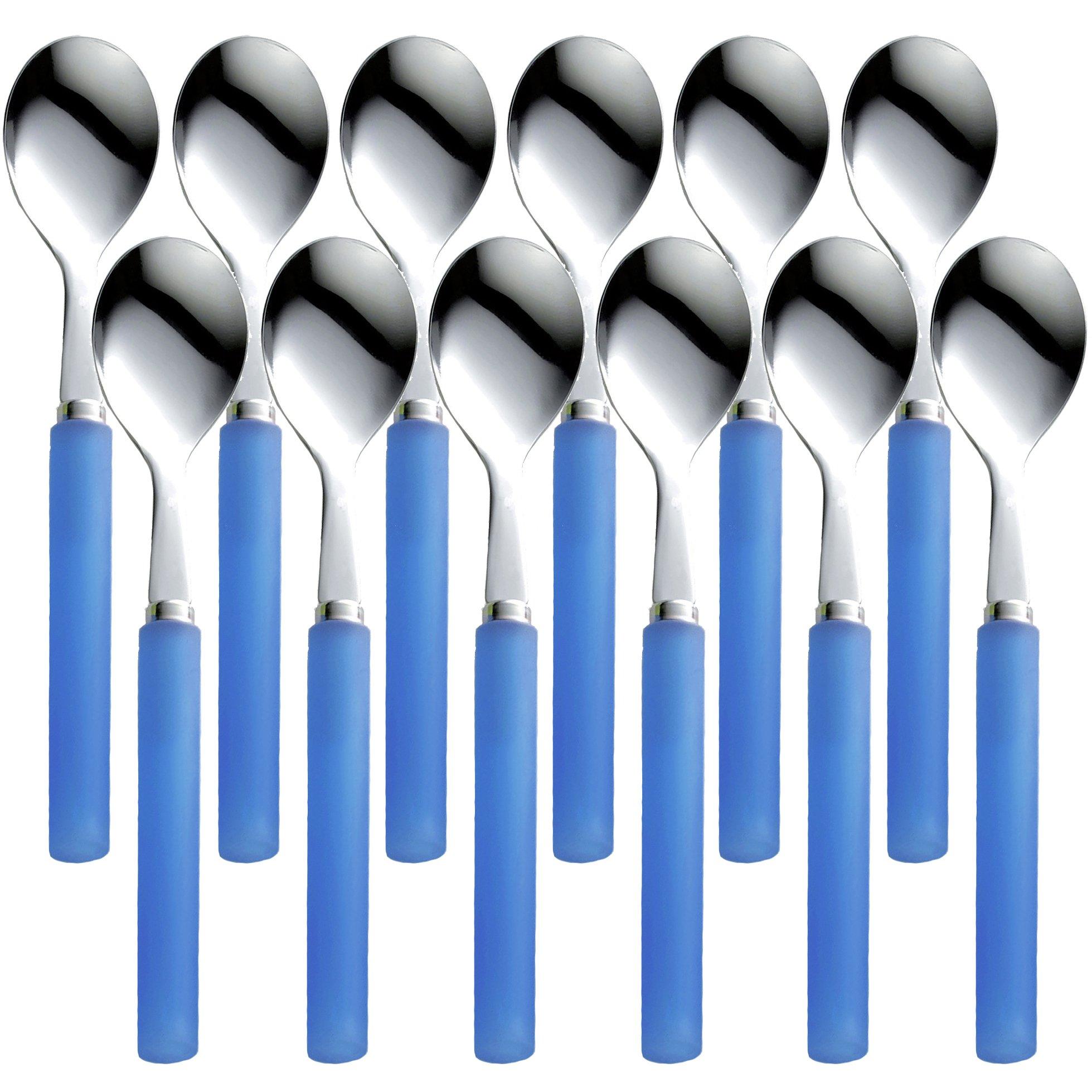 Nagao Frosty Set of Made in Japan Teaspoons, Blue, 12,