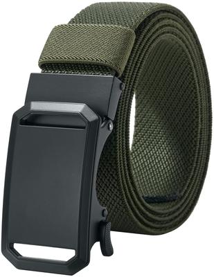 Elastic Belt Nylon Belt for Mountain Golf Outdoor Belt for Work No Stepless Alloy Buckle Length Weave [LionVII] Men's - Auto-Lock Work, Sports,