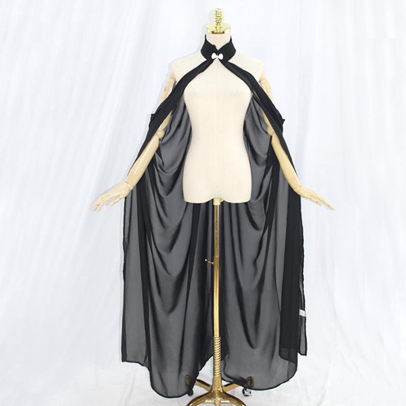 Womens Ladies Chiffon Sheer Mesh Halter Fairy Elf Elven Cloak Shawl Wedding Dress Cape