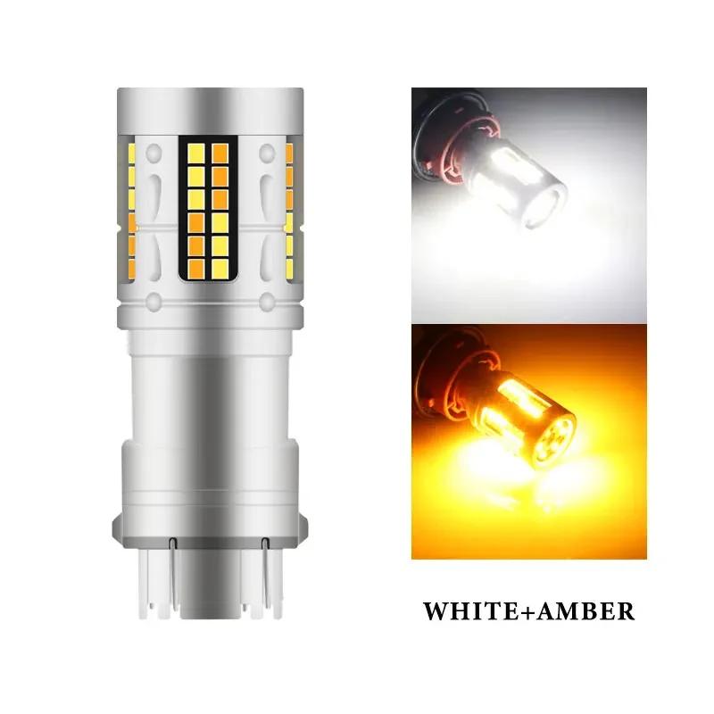 2PCS 1157 P21/5W Bay15d Car LED Bulbs Turn Signal Light T25 3157 T20 7443 W21/5W 72SMD White Yellow Brake Reverse Parking Lamps