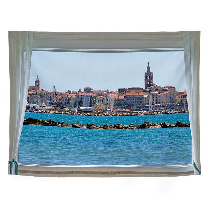 VIKAMA Atmospheric Landscape Tapestry Bedroom  Living Room Sofa Backdrop Guesthouse  Dormitory Decorative Hanging Tapestry