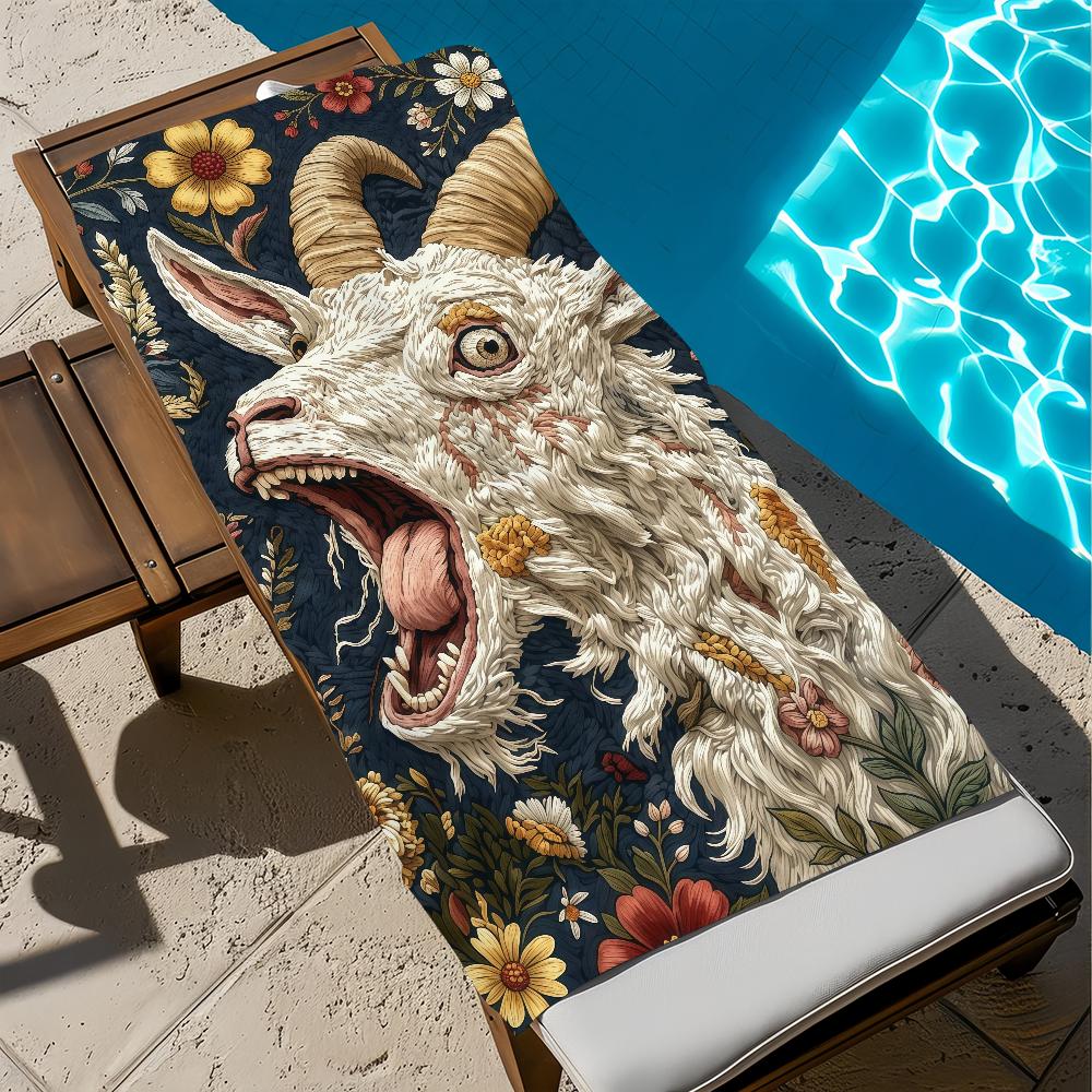 Screaming Goat Towel Large Quick-Drying Microfiber Soft Beach Towel for Travel Fitness Sauna Bathing Camping