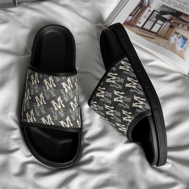 

Весенне-летняя одежда, европейские и американские трендовые клетчатые однотонные нескользящие и дезодорирующие пляжные сандалии для туризма и отдыха 371238-J 38 чёрный