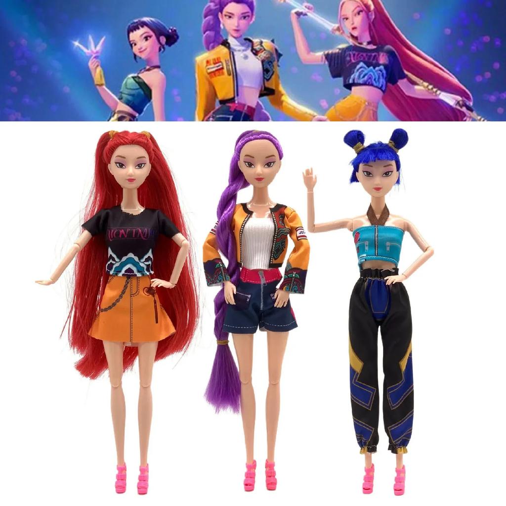 New 11in Kpop Demon Hunters Action Figure K-POP Demon Slayer Vinyl Doll Rumi Zoey Mira Character vinyl figurine Fan Club Gifts_%