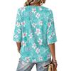 Women's Floral Print V-Neck Blouse Lightweight for Spring and Summer
