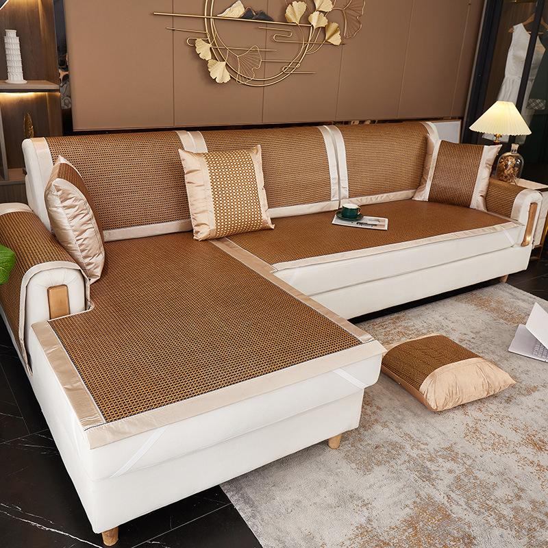 Rattan Mat Sofa Cushion Summer Summer Summer Summer Summer Mat Cushion Simple Modern Leather Full Covered Cloth