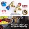 Wolfride 2Pcs Refrigerant Charging Valve Set, Brass Low Loss HVAC Fittings, 1/4" & 5/16" Safety Adapter Flow Control Ball Valve for R22 R410 Air