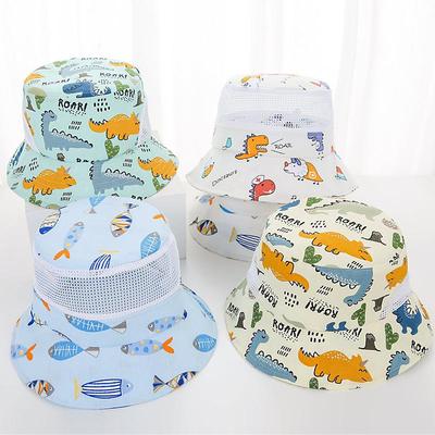 Kids' Breathable Cartoon Fish Mesh Sun Hat - Summer Sunshade Protection.
