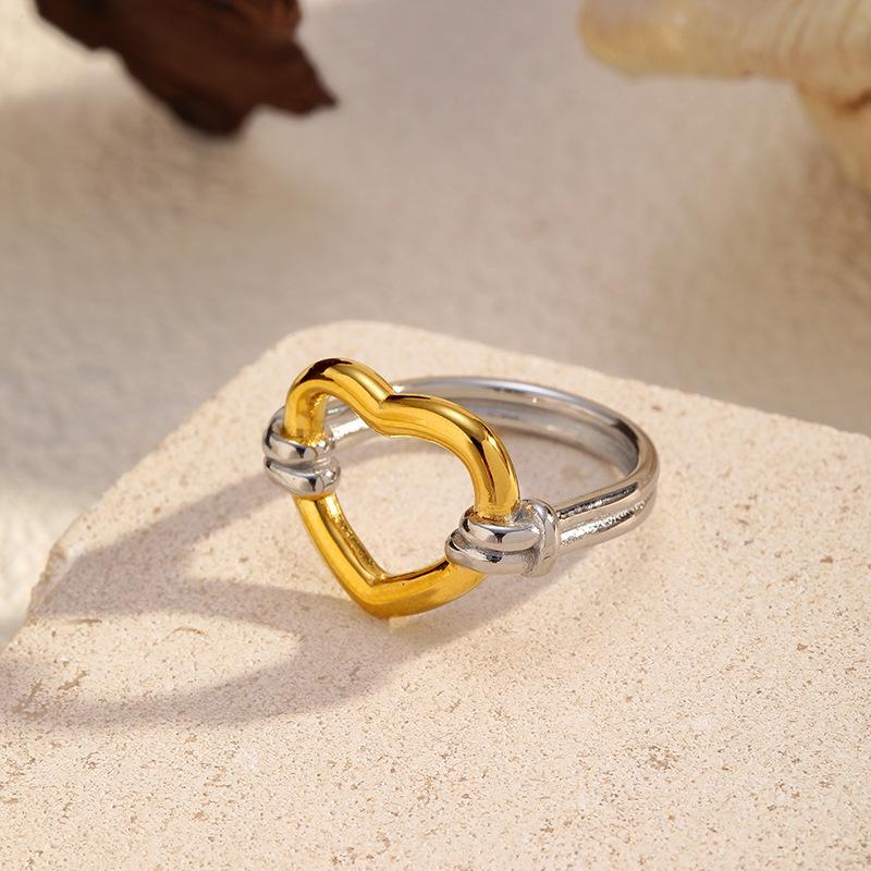 1011 Fashion Personality European and American Hot Selling Ring Minimalist Versatile Double Layer Ring Knot Love Stainless Steel Ring Women