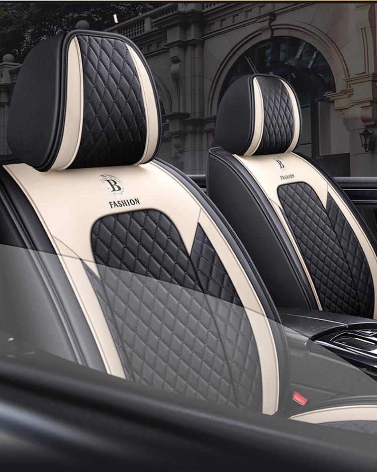 Jetour X70 Plus Cool Edition Bluebird Universal Car Seat Cushion - Full Leather, Diamond Pattern, Four Seasons.