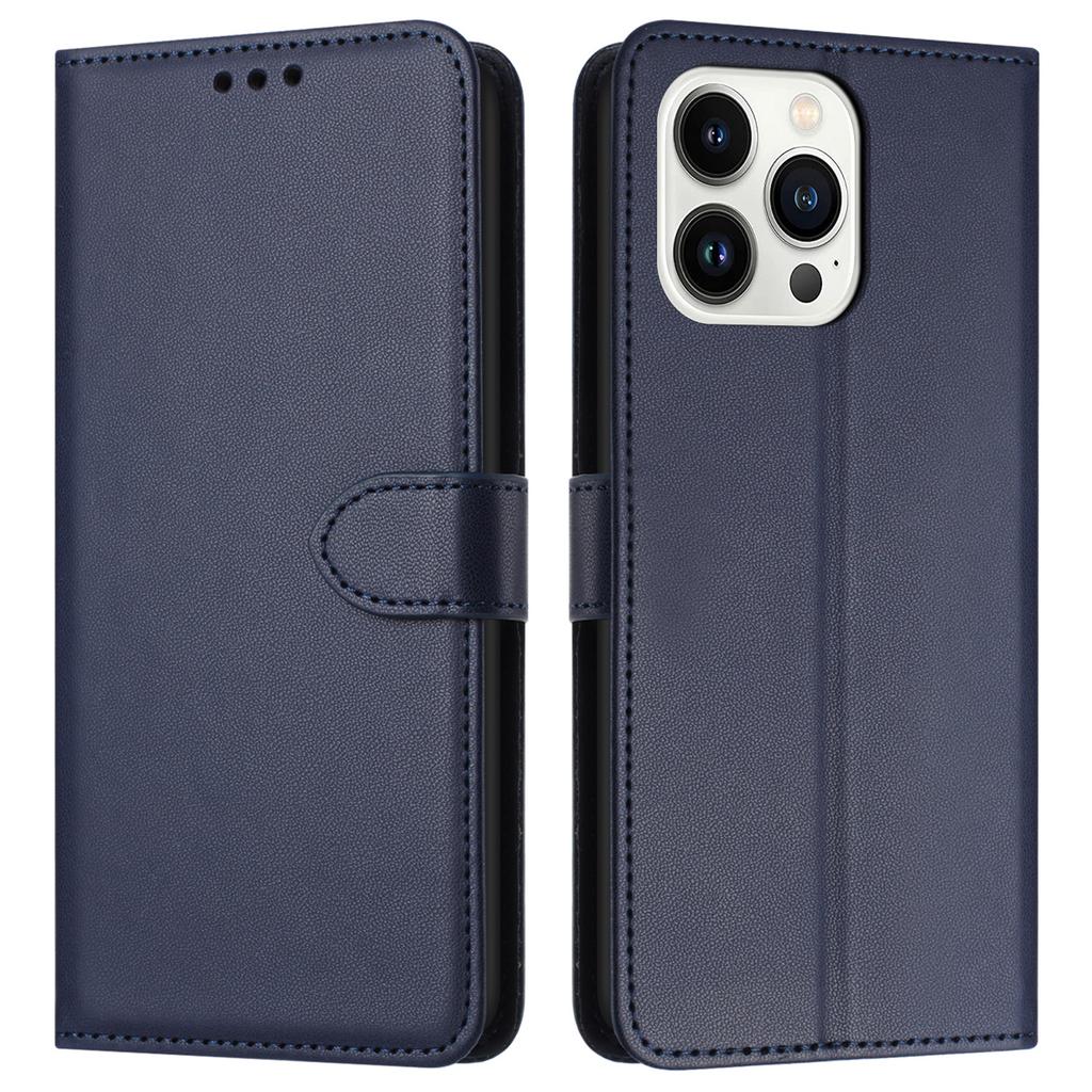 For iPhone 16 Pro Wallet Phone Case Leather Stand Cover with Strap