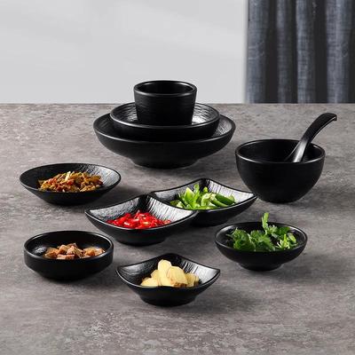 Melamine Small Bowl Set: Imitation Porcelain Hot Pot Dish, Cup, Spoon, Seasoning Bowl, Dipping Sauce Plate, Plastic Water Bowl.