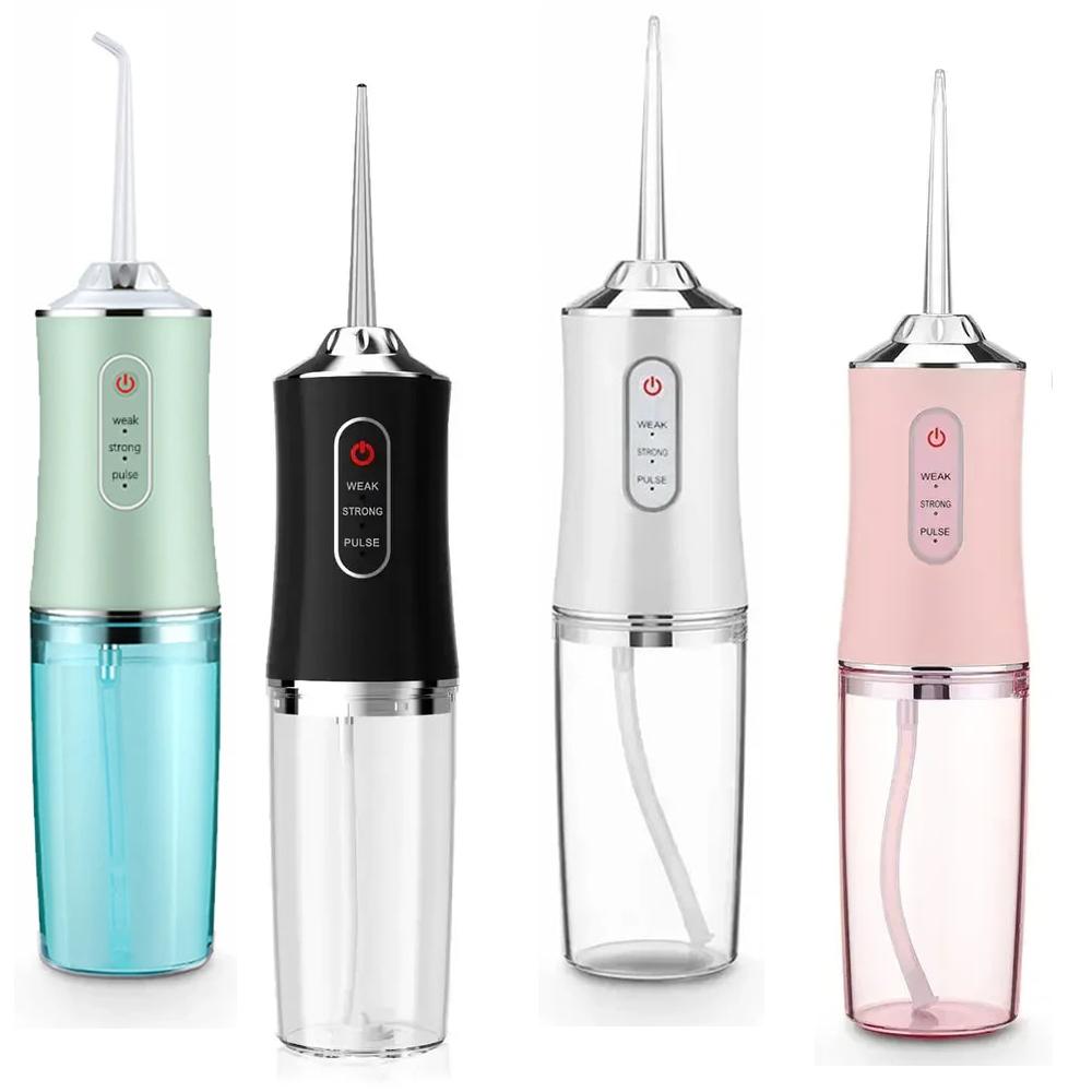 Portable USB Rechargeable Water Flosser 220Ml Oral Irrigator with 4 Tips for Teeth Cleaning