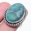 Natural Malachite Gemstone 925 Sterling Silver Jewelry Ring Size 7.5 a3I49