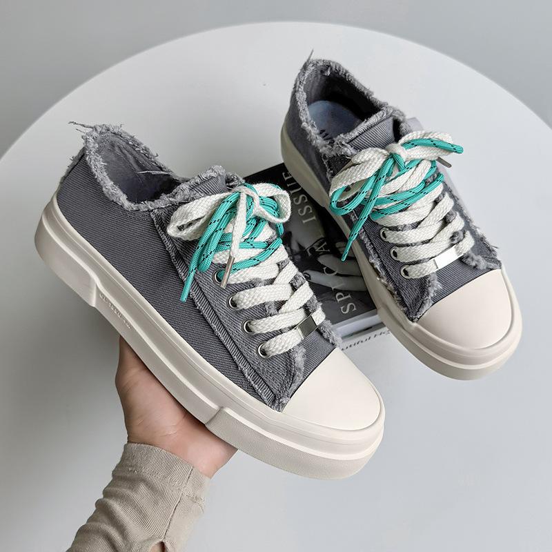 AFANTING summer pull hair versatile canvas shoes casual thick sole breathable thin trend versatile board shoes men's shoes 1569